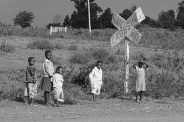 Young girls by the road in Kenya