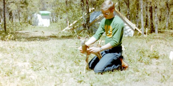 Terry and whitetail fawn