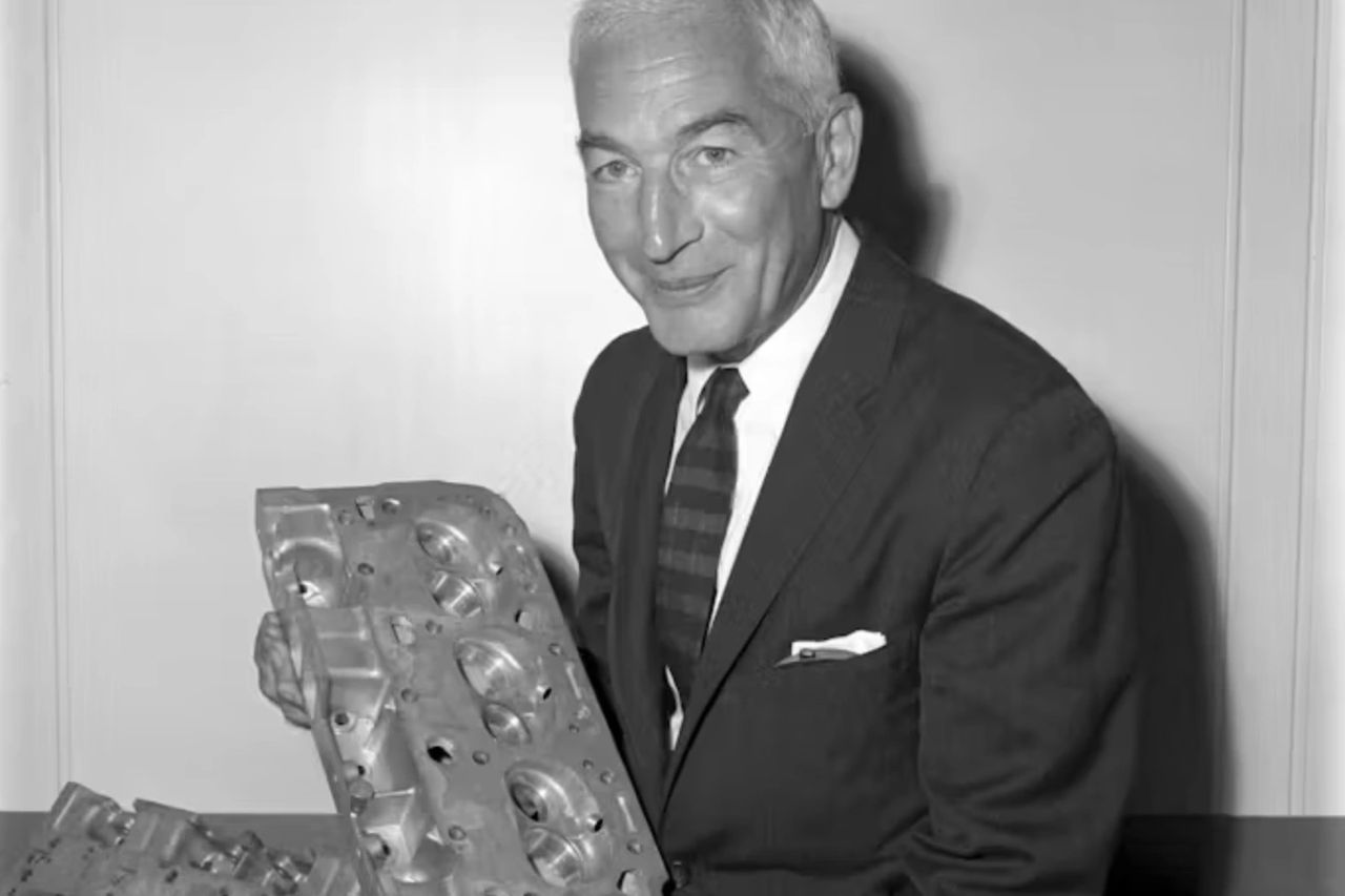 Zora Arkus-Duntov approached horsepower the way a racer approaches a stopwatch: as something earned through airflow, valvetrain control, and relentless iteration. During the EX-87 program, he helped push Chevrolet’s early small-block well beyond its original limits by combining increased displacement with an aggressive high-lift camshaft developed through GM engineering, driving output to roughly 305 horsepower and enabling sustained 160-mph performance. That work sits squarely within the same lineage as the camshaft enthusiasts would later call the “Duntov” grind—the solid-lifter 097—whose purpose was to let the small-block breathe, rev, and survive at high rpm. Long before Chevrolet, Duntov had already proven his engineering instincts with the Ardun overhead-valve hemispherical-head conversion for the Ford flathead V8, a solution that addressed cooling and airflow limitations while dramatically increasing power potential. Seen in this context, the EX-87 was not an isolated experiment but part of a lifelong pursuit: redefining what American engines could do when engineering, not convention, set the limits. (Image courtesy of GM Media LLC.)