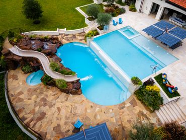 top view of a swimming pool by PARAGON POOLS