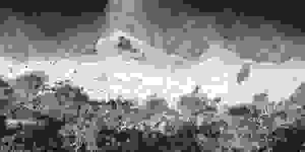 The orange colours of Lake Boomanjin seen from above