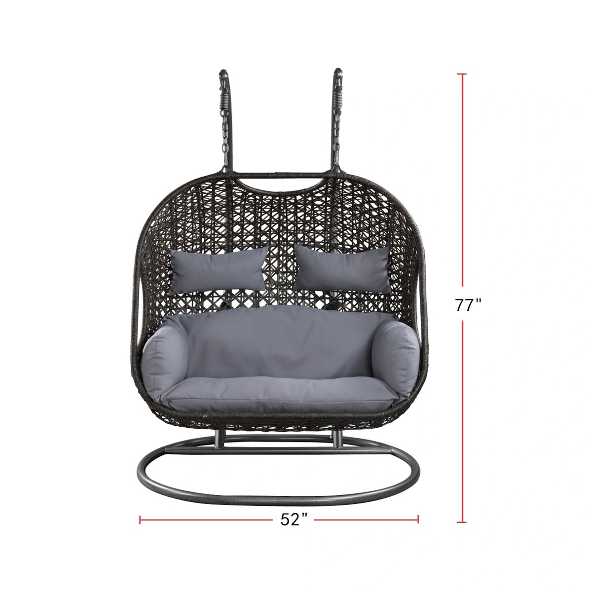 Porlay Patio Swing Chair with Stand in Fabric & Wicker