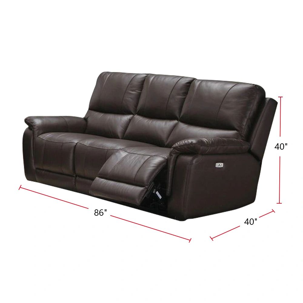 Molina Espresso Top Grain Leather Power Motion Sofa by Simple Relax