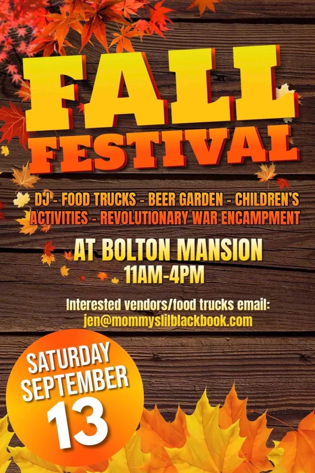Bolton Mansion 
September 13
11-4pm