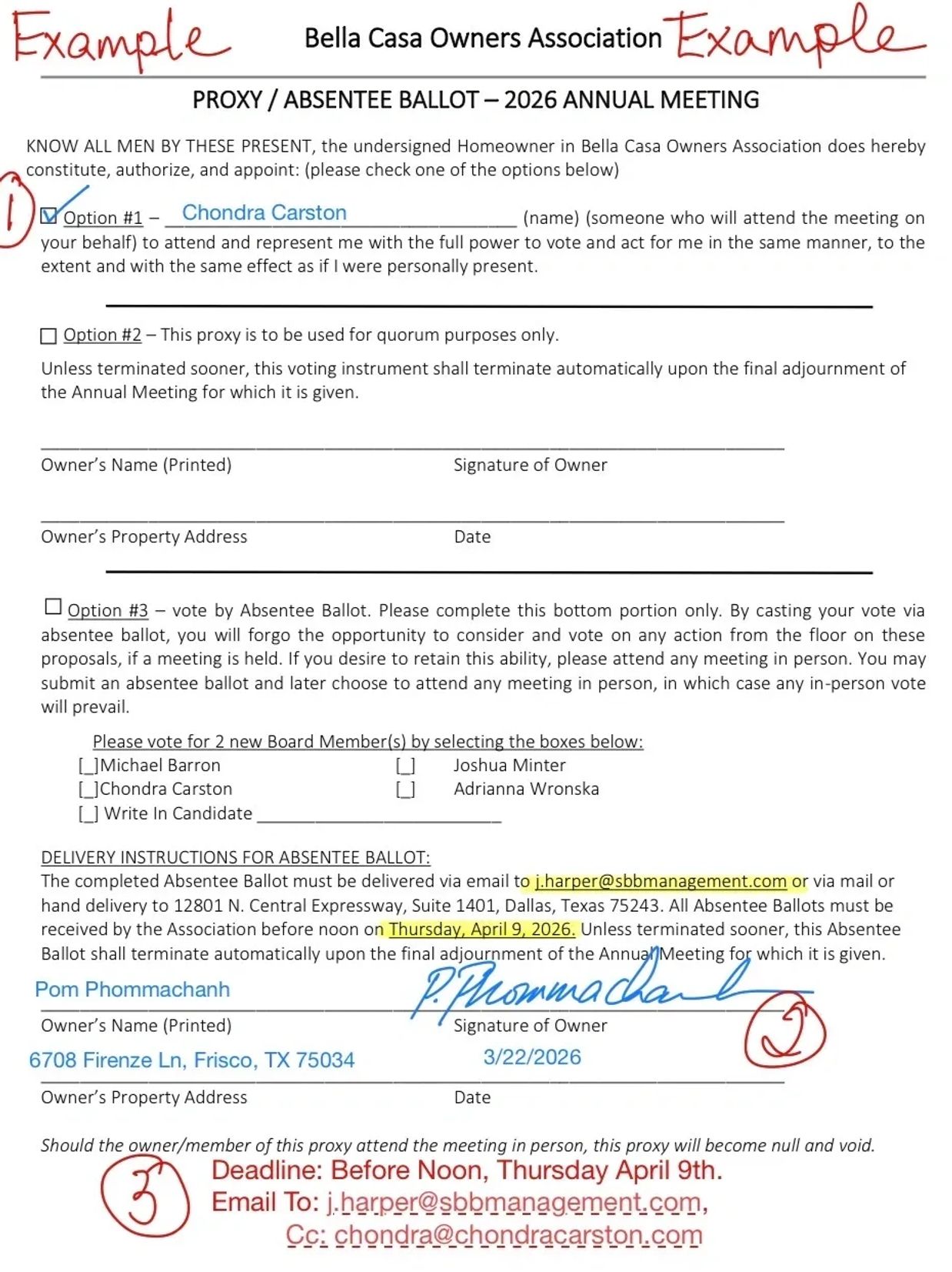 Annual Meeting Proxy Form