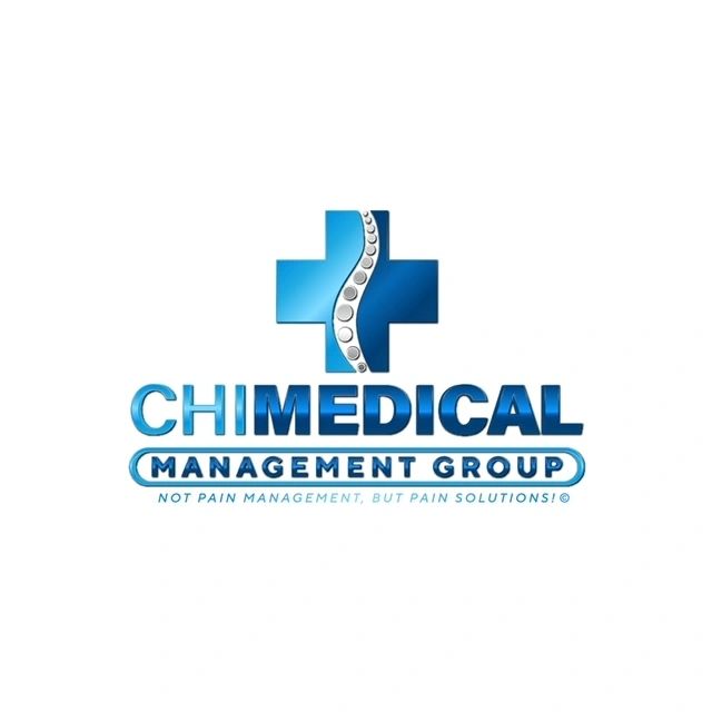 Medical management group logo with spine and cross.