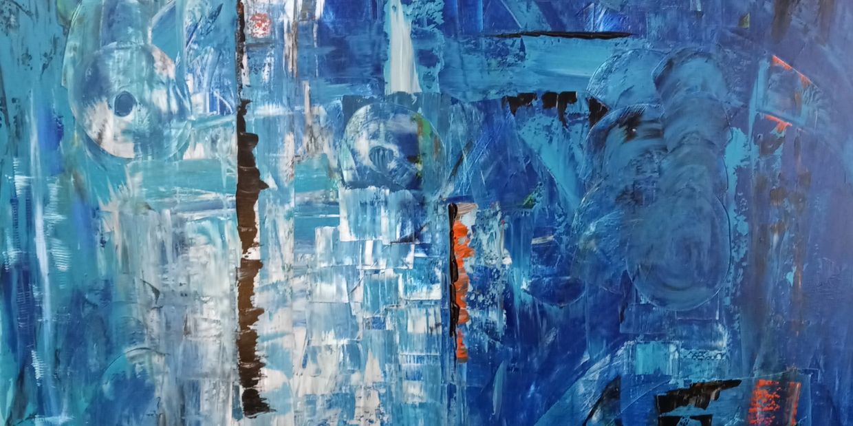 Memphis Blues was an intuitive painting created listening to Memphis jazz music. 
