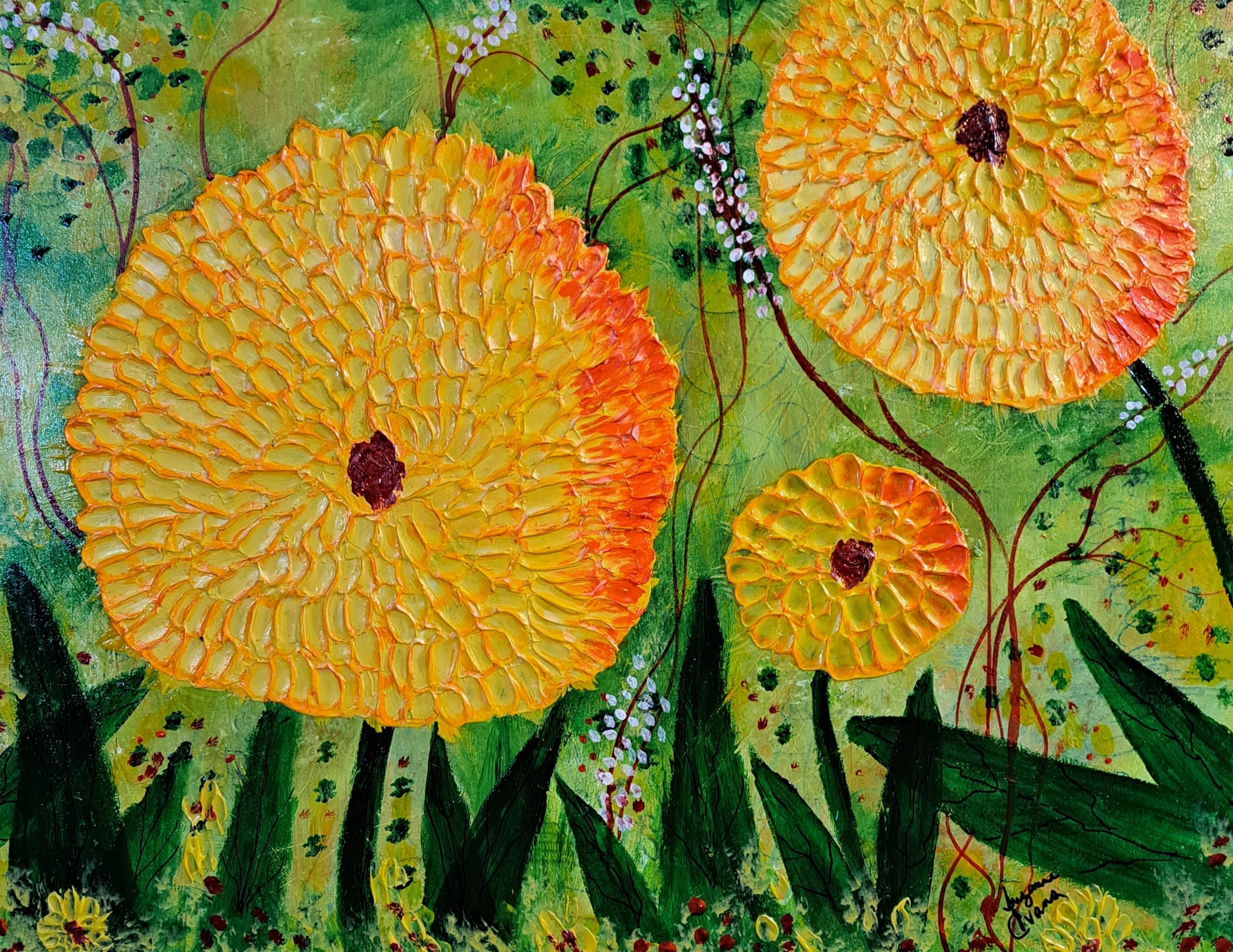 "Dahlia's Delight"
22" x 28"
Acrylic on gallery wrapped canvas