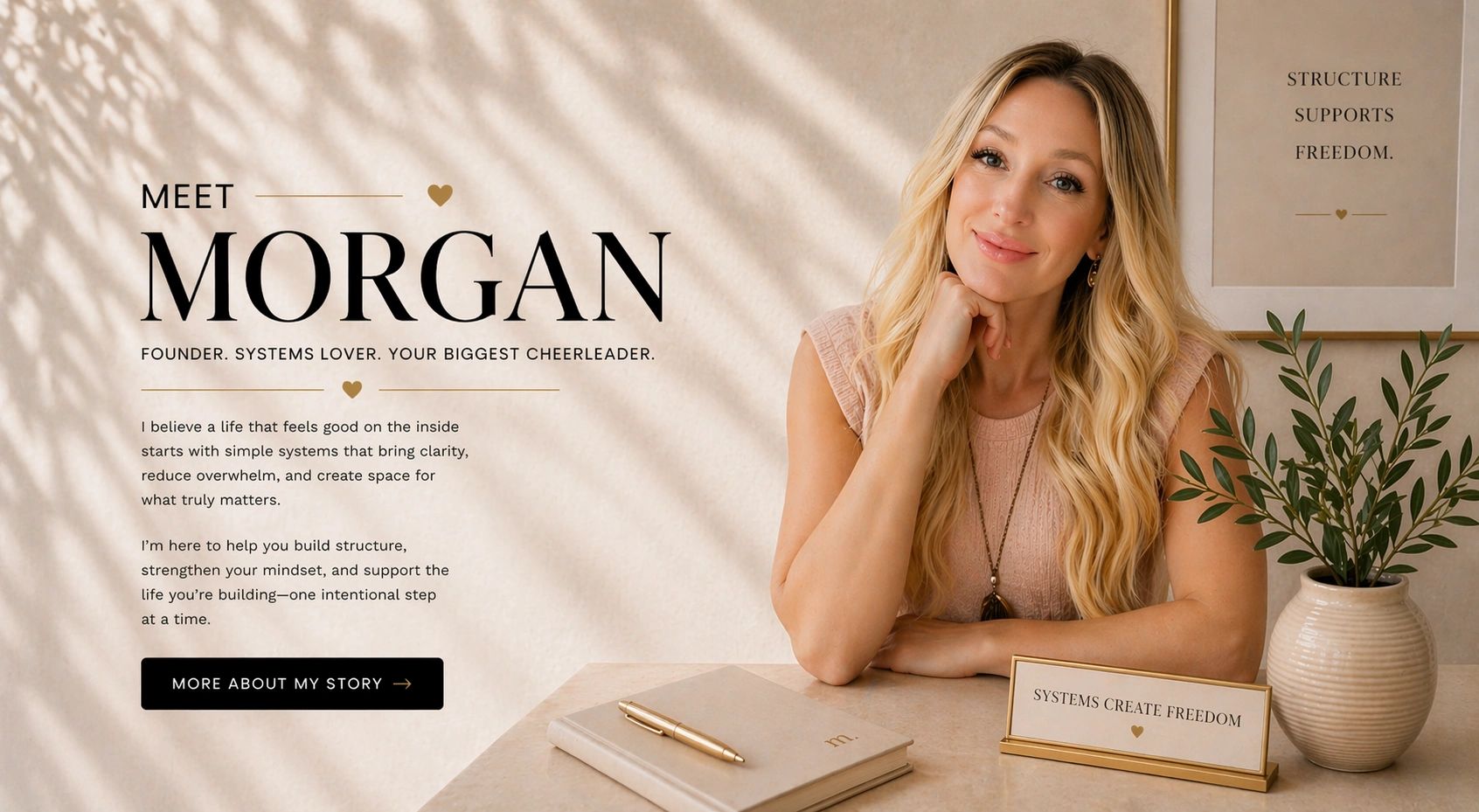Morgan, a founder and systems lover, promotes clarity and freedom through simple systems.