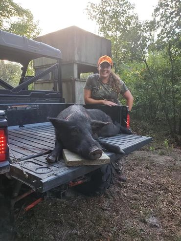 Beautiful Hog Harvested by Mrs. Jessica While Hunting At Outdoor Exposure Guide Service!