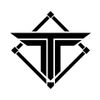 Stylized black and white geometric logo with letters T and F.