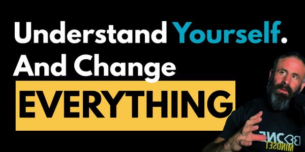 Inspirational message on self-understanding and change with a bearded man speaking.