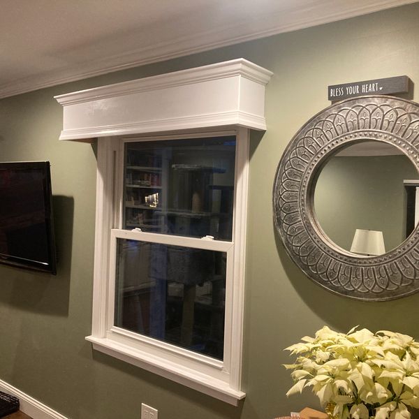 Window Cornice valance treatments blinds drapes Trim Woodwork Moulding 
Finish carpenter carpentry 