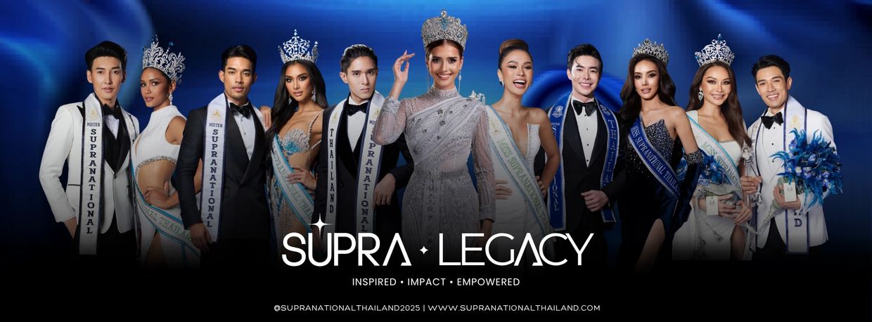 Group of crowned beauty pageant winners and contestants dressed elegantly with sashes.