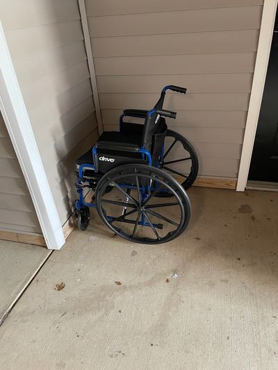 This man's wheelchair sits empty. He no longer needs it. He hasn't needed it all year. He is free.