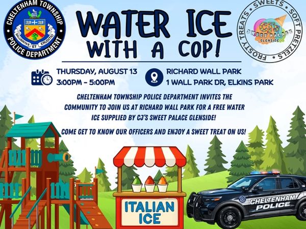 Community event: Water Ice with a Cop at Richard Wall Park.