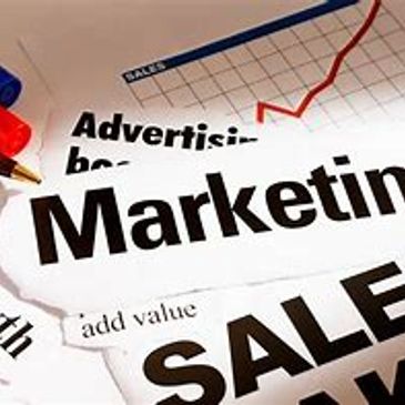 Marketing and sales concepts with rising graph.