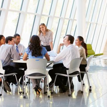 Business team having a meeting in a modern office.
