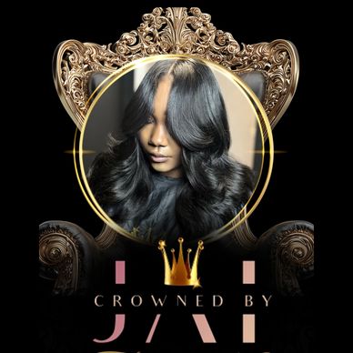 Elegant logo featuring a woman with styled hair and a crown.