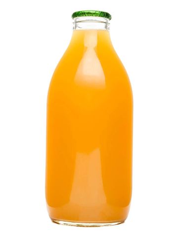 Apple juice in glass bottle