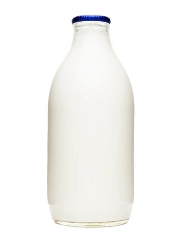 I pint whole milk glass bottle