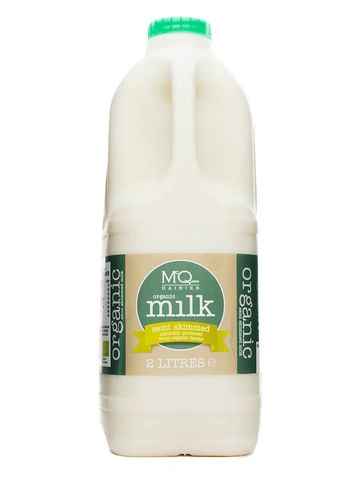 2 Litre Organic Semi Skimmed Milk Poly Carton