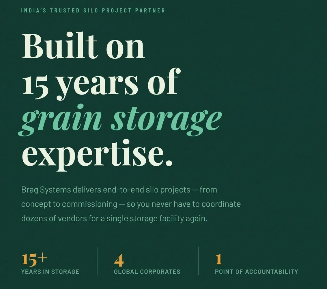 Brag Systems offers 15 years of grain storage expertise with a single point of accountability.