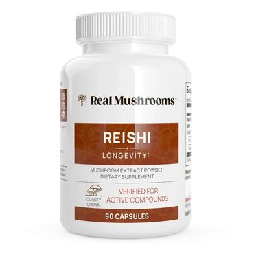 Real Mushrooms Organic Reishi Mushroom Capsules Longevity & Skin†