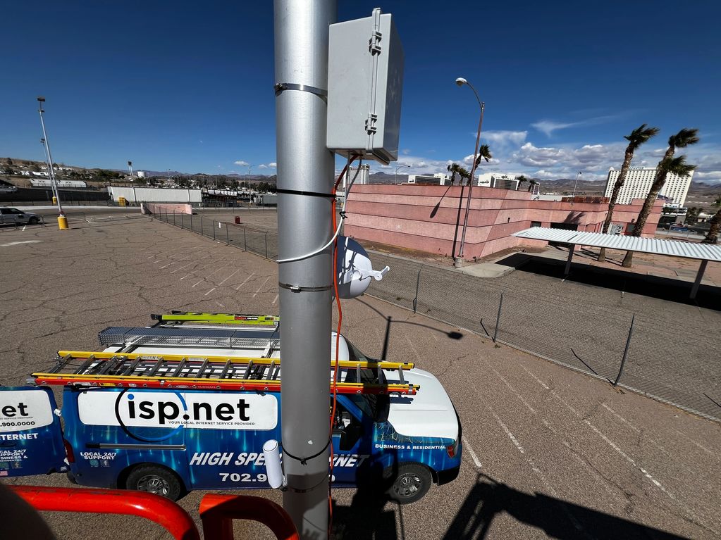 Wireless networking equipment ensuring stable event internet coverage.