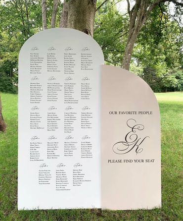 Oversized curved seating boards