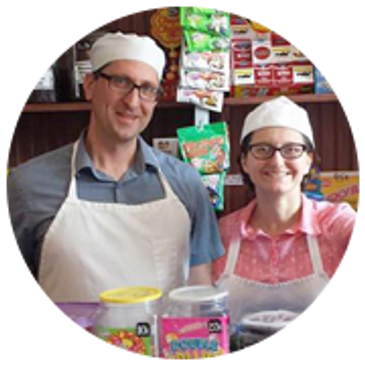 Robert Schultz and Valerie Schultz Proprietors of Ballyhoo Ice Cream and Candy in West Pittston, PA