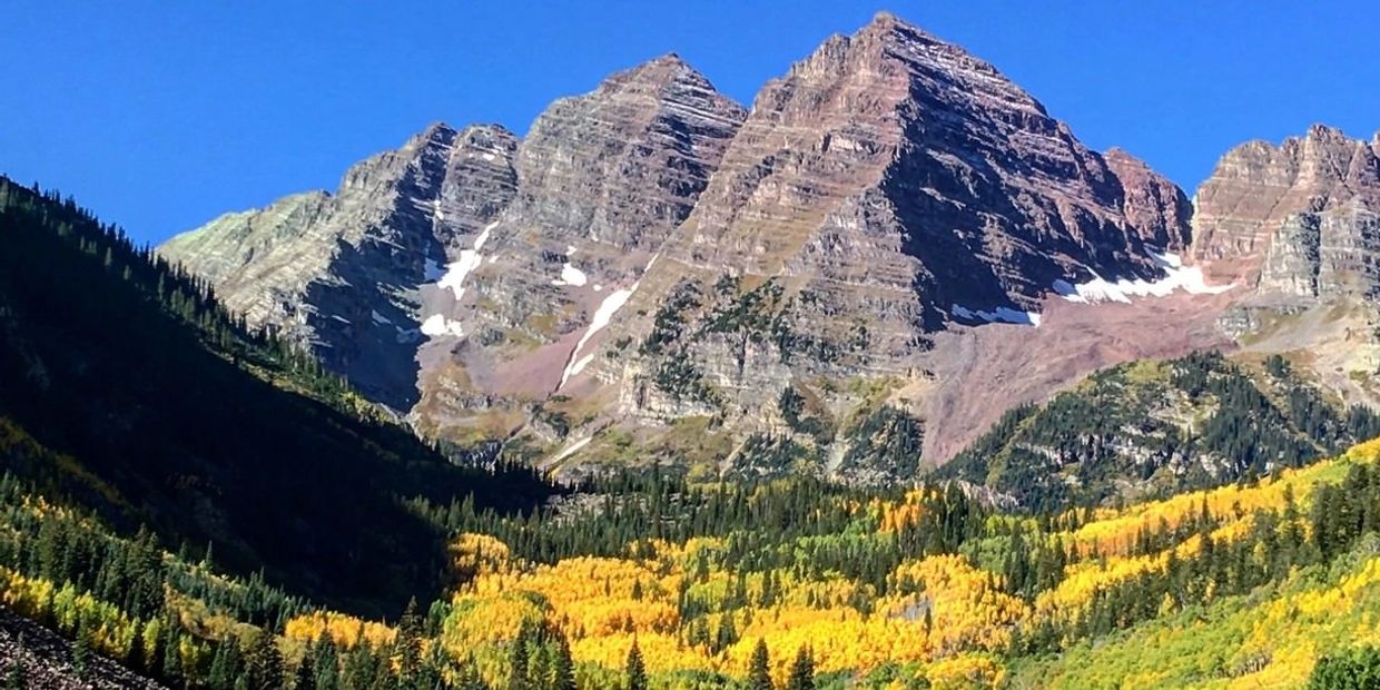 Maroon Bells at autumn.