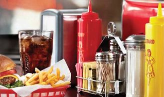 tabletop Acessories squeeze bottle, sugar holder, salt & pepper shaker, napkin dispenser