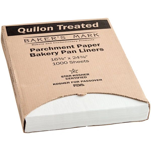Baker's Mark 24 x 16 Full Size Unbleached Quilon® Coated Parchment Paper  Bun / Sheet Pan Liner Sheet - 1000/Case