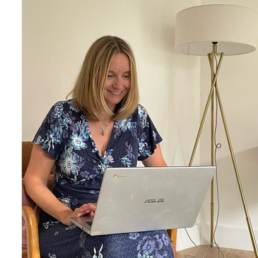 Counsellor holding zoom meeting from the office in Market Harborough to a client in their own home