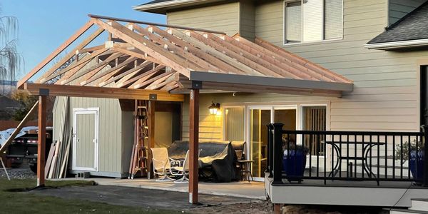 roof cover, roof framing, patio cover