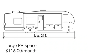 Large RV space up to 34 ft. 
