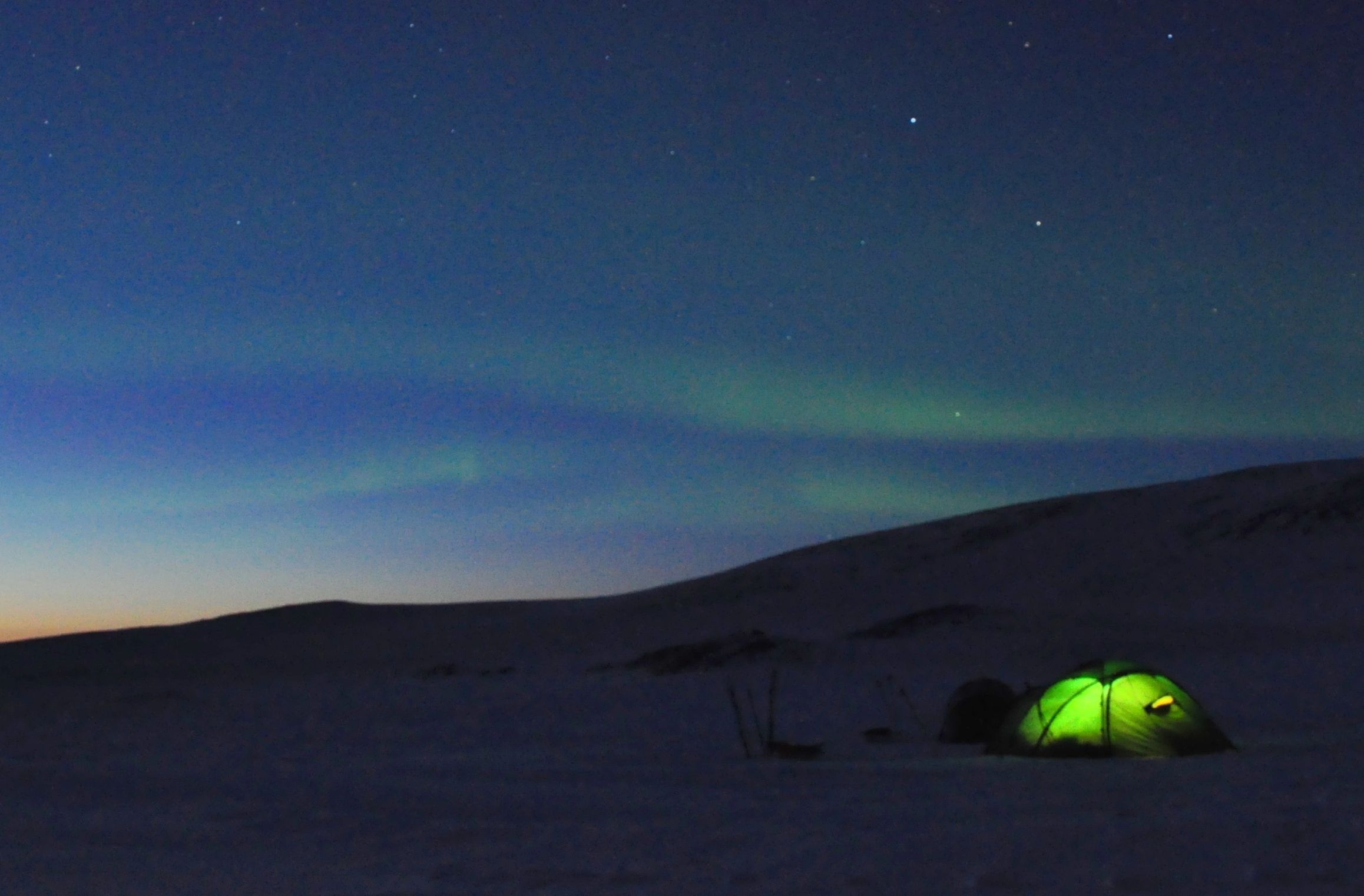 Kamperen met noorderlicht - Ljungdalsfjällen 