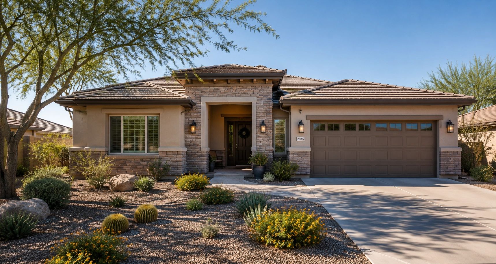 Single-story desert home representing residential real estate appraisal services in the Phoenix metropolitan area.