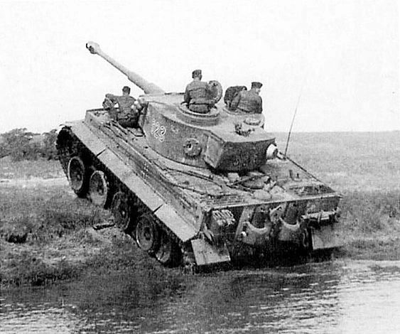 Image of a tank coming outside of river