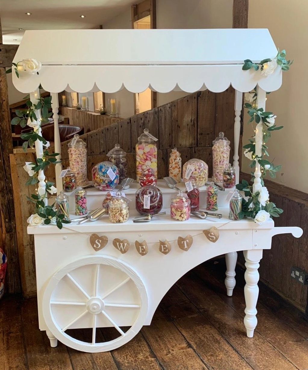 Traditional sweet cart 
Wedding sweet cart
Sweetie cart Kent 
Sweet table