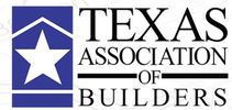 Logo of Texas Association of Builders with a star and roof graphic.