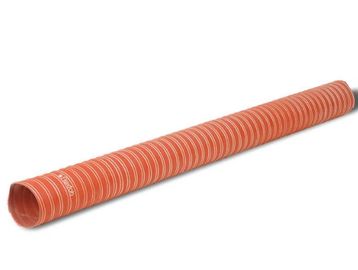 Flexible orange corrugated hose or duct pipe.