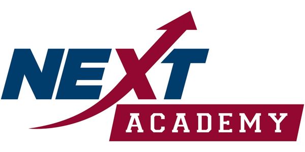 Logo of Next Academy with an upward arrow integrated into the text.