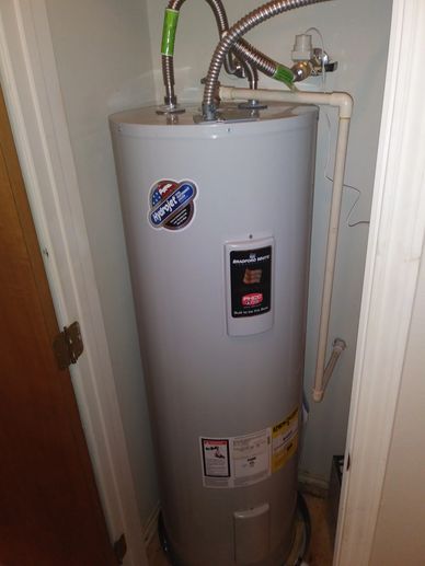 new water heater installed in closet