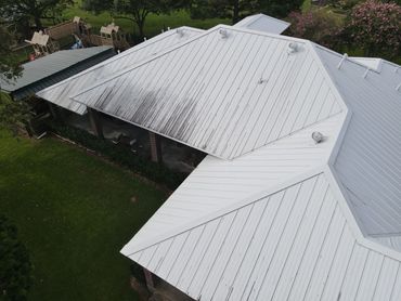 Soft washed aluminum roof. 