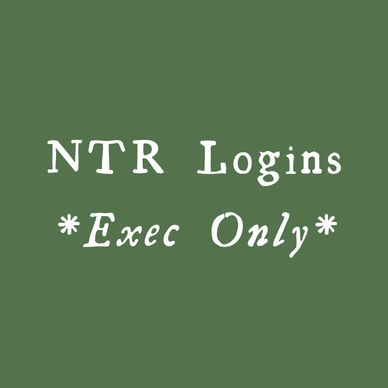 Text stating 'NTR Logins *Exec Only*' on a green background.