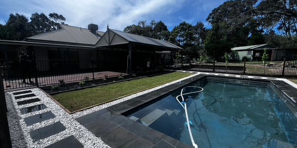 Freshly Installed pool landscaping in Langwarrin