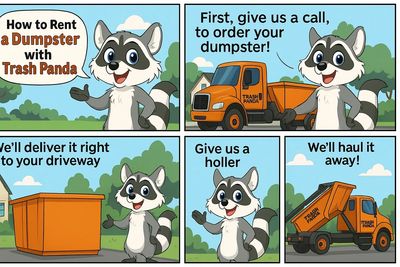 Trash Panda Comic Explaining How To Rent A Dumpster