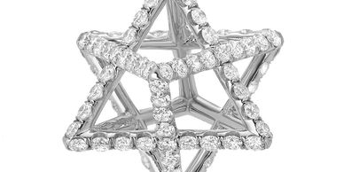 Elegant Star of David Diamond Pendant Necklace in 18K White Gold, a timeless luxury design.